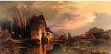 Houses Paintings - Haunted House by Thomas Moran